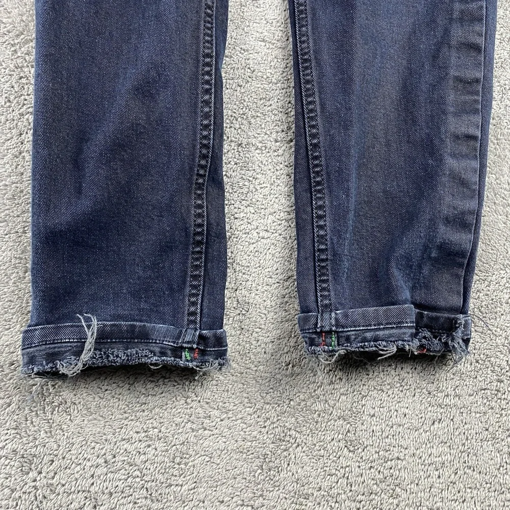 Levis Straight Leg Jeans Womens‎ W36x26 Navy Blu Dark Wash Mid Rise Cuffed